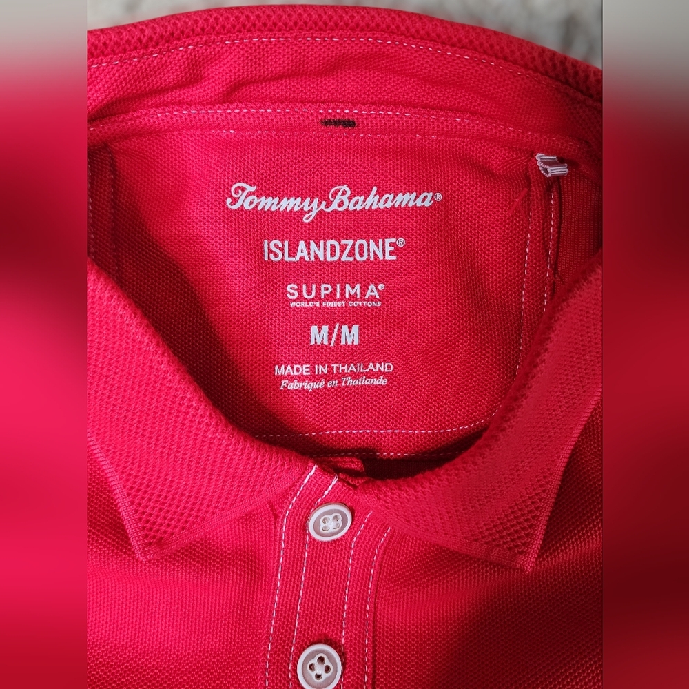 Tommy Bahama Medium Red Supima Cotton Polo Island Zone Shirt Quiet Luxury - Picture 2 of 11